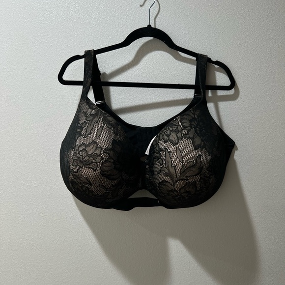 Cacique size 46G Elegant Black Lace Bra, adjustable straps, full figured, EUC - Picture 1 of 7